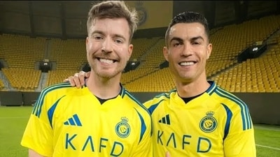 Portuguese footballer Cristiano Ronaldo recently teamed up with Mr. Beast. Portuguese footballer Cristiano Ronaldo recently teamed up with Mr. Beast.