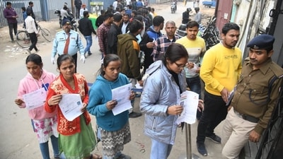 Railway Recruitment Boards (RRBs) started the Sub-Inspector (Executive) in the Railway Protection Force and Railway Protection Special Force recruitment examination today, December 2. (Santosh Kumar/HT Photo) Railway Recruitment Boards (RRBs) started the Sub-Inspector (Executive) in the Railway Protection Force and Railway Protection Special Force recruitment examination today, December 2. (Santosh Kumar/HT Photo)