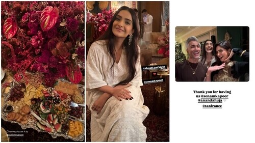 Sonam Kapoor hosted her friends for a Christmas dinner at her home. Sonam Kapoor hosted her friends for a Christmas dinner at her home.
