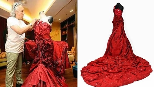 The Nightingale of Kuala Lumpur is the world's most expensive dress, valued at $30 million. (Pinterest) The Nightingale of Kuala Lumpur is the world's most expensive dress, valued at $30 million. (Pinterest)