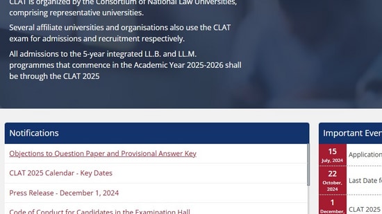 CLAT 2025 Answer key live: Answer key has been released at consortiumofnlus.ac.in. CLAT 2025 Answer key live: Answer key has been released at consortiumofnlus.ac.in.