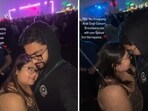 A couple’s romantic moment at Arijit Singh’s concert. A couple’s romantic moment at Arijit Singh’s concert.