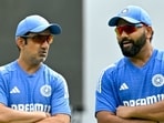 India's head coach Gautam Gambhir and captain Rohit Sharma. (Photo by IDREES MOHAMMED / AFP) India's head coach Gautam Gambhir and captain Rohit Sharma. (Photo by IDREES MOHAMMED / AFP)