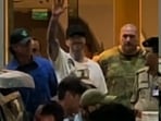 Maroon 5 members were spotted at a Mumbai airport.