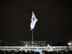 South Korean flag hangs on a pole outside the gate of the National Assembly, after President Yoon Suk Yeol declared martial law,