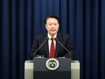South Korean President Yoon Suk Yeol delivering a speech to declare martial law in Seoul. South Korean President Yoon Suk Yeol delivering a speech to declare martial law in Seoul.