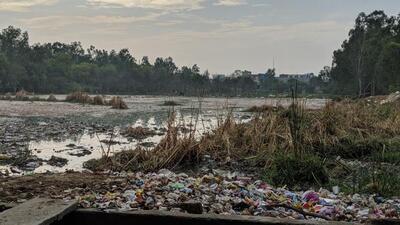 A waterbody near Surajpur police line (Greater Noida) being used as wasteland. (HT File Photo) A waterbody near Surajpur police line (Greater Noida) being used as wasteland. (HT File Photo)