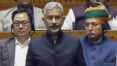 External affairs minister S Jaishankar speaks in the Lok Sabha during the winter session of Parliament on Tuesday. (ANI/SansadTV) External affairs minister S Jaishankar speaks in the Lok Sabha during the winter session of Parliament on Tuesday. (ANI/SansadTV)