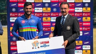 Urvil Patel scored a 41-ball unbeaten 115 against Uttarakhand Urvil Patel scored a 41-ball unbeaten 115 against Uttarakhand
