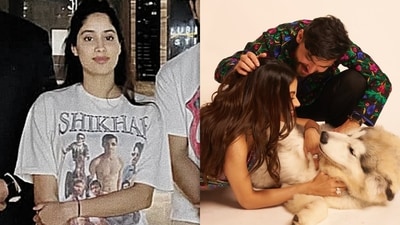 After her Shiku necklace, Janhvi Kapoor sports a Shikhar Pahariya-themed shirt (Photos: Instagram) After her Shiku necklace, Janhvi Kapoor sports a Shikhar Pahariya-themed shirt (Photos: Instagram)