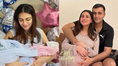 Shraddha Arya and husband Rahul Nagal become parents to twin babies. (Instagram ) Shraddha Arya and husband Rahul Nagal become parents to twin babies. (Instagram )