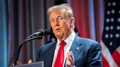 FILE PHOTO: US President-elect Donald Trump speaks during a meeting with House Republicans at the Hyatt Regency hotel in Washington, DC, U.S. on November 13, 2024. (via REUTERS)