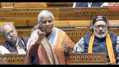 Union finance minister Nirmala Sitharaman in the Lok Sabha on Tuesday. (ANI) Union finance minister Nirmala Sitharaman in the Lok Sabha on Tuesday. (ANI)