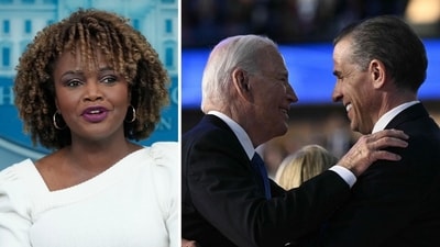 Karine Jean-Pierre cites bizarre reason why Joe Biden pardoned son Hunter (AP Photo/Susan Walsh, photo by Brendan SMIALOWSKI / AFP) Karine Jean-Pierre cites bizarre reason why Joe Biden pardoned son Hunter (AP Photo/Susan Walsh, photo by Brendan SMIALOWSKI / AFP)