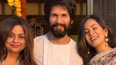 Shahid Kapoor and Mira Rajput are all smiles with Neelima Azeem.