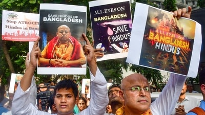Hindu monk Chinmoy Krishna Das was arrested last Monday on sedition charges. (PTI) Hindu monk Chinmoy Krishna Das was arrested last Monday on sedition charges. (PTI)