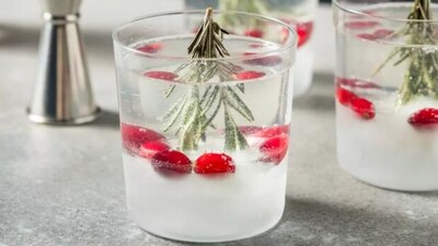 The Snow Globe Cocktail mirrors the magic of a real snow globe, featuring sparkling drinks and frozen garnishes in clear ice to create an icy wonderland. The Snow Globe Cocktail mirrors the magic of a real snow globe, featuring sparkling drinks and frozen garnishes in clear ice to create an icy wonderland.