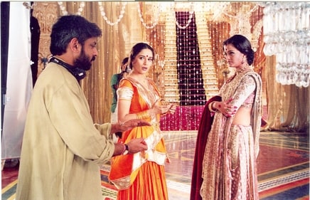 Sanjay Leela Bhansali directing Madhuri Dixit and Aishwarya Rai during Devdas shoot. Sanjay Leela Bhansali directing Madhuri Dixit and Aishwarya Rai during Devdas shoot.
