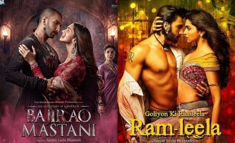 Ranveer Singh and Deepika Padukone in Bajirao Mastani and Goliyon Ki Raasleela: Ram-Leela. Ranveer Singh and Deepika Padukone in Bajirao Mastani and Goliyon Ki Raasleela: Ram-Leela.