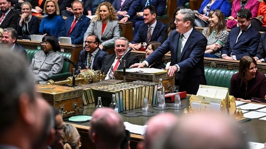 UK Parliament, shows Britain's Prime Minister Keir Starmer speaking during Prime Minister's Questions (PMQ) session, in the House of Commons. (AFP)