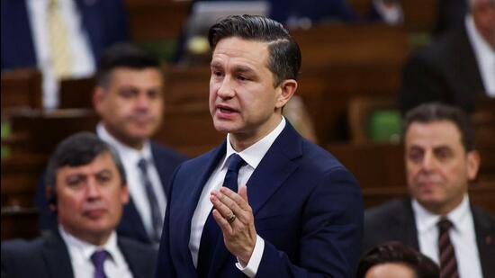 Opposition Conservative Party leader Pierre Poilievre speaks during Question Period in the House of Commons on Parliament Hill in Ottawa, Ontario, Canada, on November 26. (REUTERS)