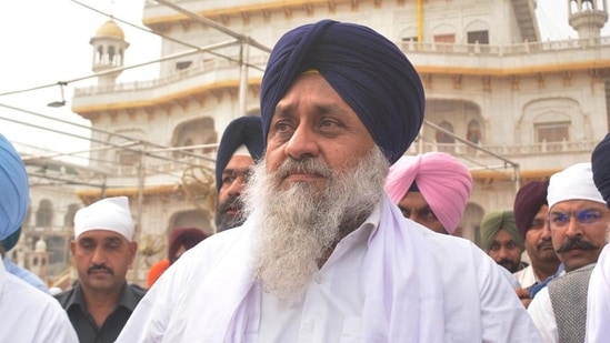 The Akal Takht, the highest temporal seat of the Sikhs, had declared Shiromani Akali Dal (SAD) president Sukhbir Singh Badal a tankhaiya (guilty of religious misconduct) on August 3 for “the mistakes committed by the party when it was in power in Punjab from 2007 to 2017”. (HT File)