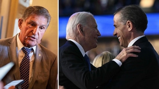 Joe Manchin asks Joe Biden to pardon Trump after controversial Hunter Biden decision (Photo by Bonnie Cash / GETTY IMAGES NORTH AMERICA / Getty Images via AFP, photo by Brendan SMIALOWSKI / AFP)