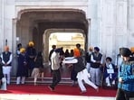 Amritsar, Dec 04 (ANI): An assassination attempt was made on Former Punjab Deputy Chief Minister Sukhbir Singh Badal at Golden Temple premises while offering 'seva' under the religious punishments pronounced for them by Sri Akal Takht Sahib, on 2nd December, in Amritsar on Wednesday. Amritsar, Dec 04 (ANI): An assassination attempt was made on Former Punjab Deputy Chief Minister Sukhbir Singh Badal at Golden Temple premises while offering 'seva' under the religious punishments pronounced for them by Sri Akal Takht Sahib, on 2nd December, in Amritsar on Wednesday.