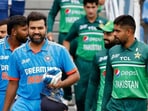 India captain Rohit Sharma and Pakistan's former captain Babar Azam during an Asia Cup match in 2023 India captain Rohit Sharma and Pakistan's former captain Babar Azam during an Asia Cup match in 2023