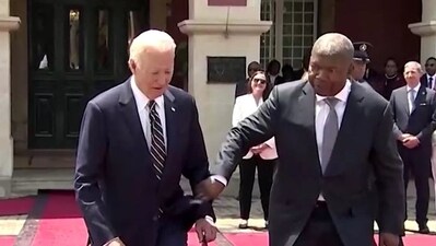 Joe Biden announced that he is leaving office next month, telling a gathering in Angola that “you don't have to clap” but then added, “you can if you want.” (X) Joe Biden announced that he is leaving office next month, telling a gathering in Angola that “you don't have to clap” but then added, “you can if you want.” (X)