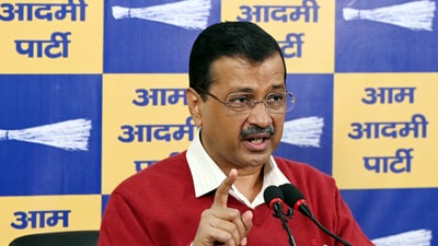 Arvind Kejriwal claims a major conspiracy is being plotted to defame Punjab and its people. (Photo by Arvind Yadav/ Hindustan Times) (Hindustan Times)