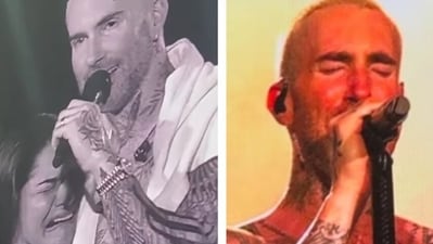 Maroon 5 frontman Adam Levine invites emotional fan on stage at Mumbai concert Maroon 5 frontman Adam Levine invites emotional fan on stage at Mumbai concert