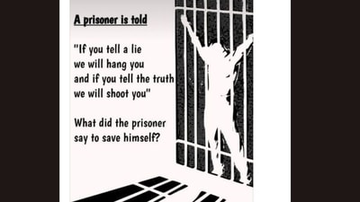 Can you figure out the clever answer that could save the prisoner from death? (Screengrab Threads/@alexisthatfox)
