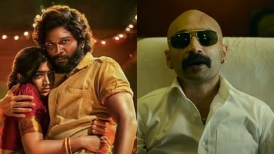Allu Arjun, Rashmika Mandanna and Fahadh Faasil's stills from Pushpa: The Rise.
