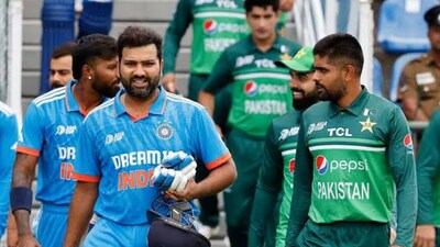 India captain Rohit Sharma and Pakistan's former captain Babar Azam during an Asia Cup match in 2023 (File) India captain Rohit Sharma and Pakistan's former captain Babar Azam during an Asia Cup match in 2023 (File)