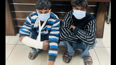 The accused in the custody of Division Number 8 police in Ludhiana on Wednesday. (HT Photo)
