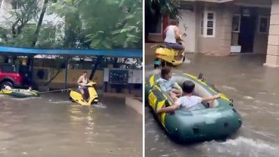 The video was reportedly recorded before the cyclone's landfall along the Puducherry-Tamil Nadu coast on November 30. (X/@beastoftraal) The video was reportedly recorded before the cyclone's landfall along the Puducherry-Tamil Nadu coast on November 30. (X/@beastoftraal)