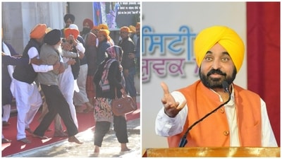 Police identified the shooter as Narain Singh, a resident of Dera Baba Nanak. After the attack, he was whisked away by security officials. (Sameer Sehgal/Hindustan Times and X/@BhagwantMann) Police identified the shooter as Narain Singh, a resident of Dera Baba Nanak. After the attack, he was whisked away by security officials. (Sameer Sehgal/Hindustan Times and X/@BhagwantMann)
