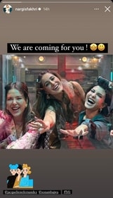 Nargis Fakhri with Jacqueliene Fernandez and Sonam Bajwa. (Instagram ) Nargis Fakhri with Jacqueliene Fernandez and Sonam Bajwa. (Instagram )