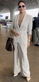 Slip into a sleek white blazer co-ord set à la actor Madhuri Dixit (Photo: Instagram) Slip into a sleek white blazer co-ord set à la actor Madhuri Dixit (Photo: Instagram)