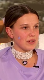 Millie Bobby Brown wore butterfly-shaped acne patches on The Drew Barrymore Show (Photo: Instagram)