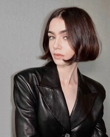 Lily Collins opts for a razor bob and keeps it sleek and pin-straight (Photo: Instagram) Lily Collins opts for a razor bob and keeps it sleek and pin-straight (Photo: Instagram)
