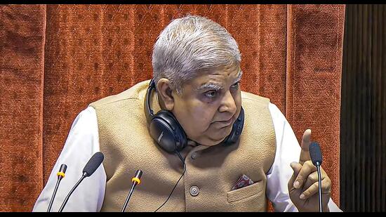 Rajya Sabha chairperson Jagdeep Dhankhar. (PTI)