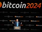 FILE - Republican presidential candidate former President Donald Trump speaks at the Bitcoin 2024 Conference Saturday, July 27, 2024, in Nashville, Tenn. FILE - Republican presidential candidate former President Donald Trump speaks at the Bitcoin 2024 Conference Saturday, July 27, 2024, in Nashville, Tenn.
