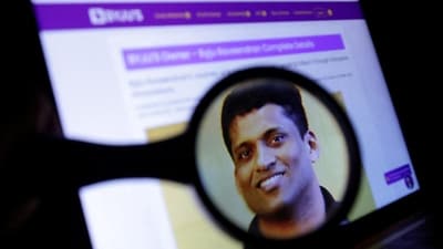 BYJU'S owner Byju Raveendran photo is seen on his company web page in this illustration (Reuters)