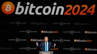 FILE - Republican presidential candidate former President Donald Trump speaks at the Bitcoin 2024 Conference Saturday, July 27, 2024, in Nashville, Tenn. (AP) FILE - Republican presidential candidate former President Donald Trump speaks at the Bitcoin 2024 Conference Saturday, July 27, 2024, in Nashville, Tenn. (AP)