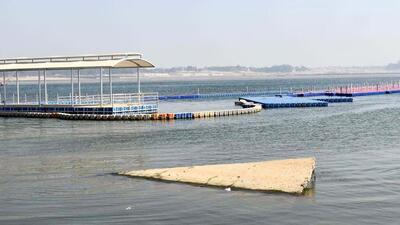 Floating barriers built on the Ganga for the upcoming Mahakumbh Mela, in Prayagraj (ANI PHOTO) Floating barriers built on the Ganga for the upcoming Mahakumbh Mela, in Prayagraj (ANI PHOTO)