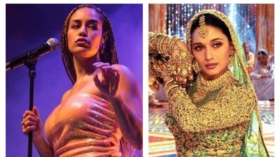Jorja Smith; (right) Madhuri Dixit Nene in a still from the song Maar Daala from Devdas Jorja Smith; (right) Madhuri Dixit Nene in a still from the song Maar Daala from Devdas