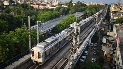 The Delhi Metro Blue Line. (HT Photo) The Delhi Metro Blue Line. (HT Photo)