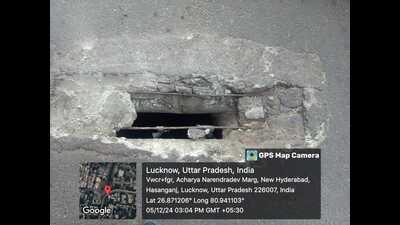 The road cave-in near IT intersection (Sourced)